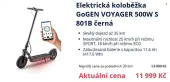 Elektrická koloběžka GOGEN VOYAGER 500W S 801B černá