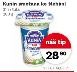 Konzum Kunín smetana ke šlehání nabídka