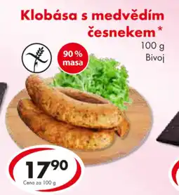 CBA Klobása s medvědím česnekem nabídka