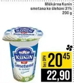 Jip Mlékárna Kunín smetana ke šlehání 31% nabídka