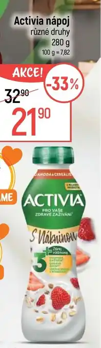 Globus Activia nápoj nabídka