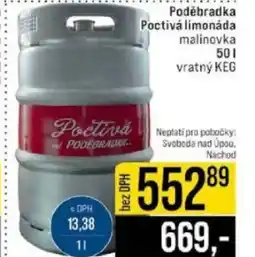 Jip Poděbradka Poctivá limonáda nabídka