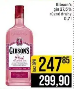 Jip Gibson's gin 37,5% nabídka