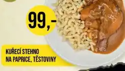 Jip Kuřecí stehno na paprice, těstoviny nabídka