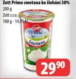 Partner Maloobchodní síť Zott Primo smetana ke šlehání 30% nabídka