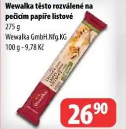 Partner Maloobchodní síť Wewalka těsto rozválené na pečicím papíře listové nabídka