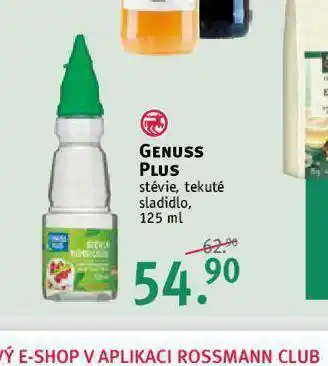 Rossmann Genuss plus stévie, tekuté sladidlo nabídka