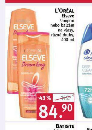 Rossmann Loreal elseve šampon, balzám nabídka