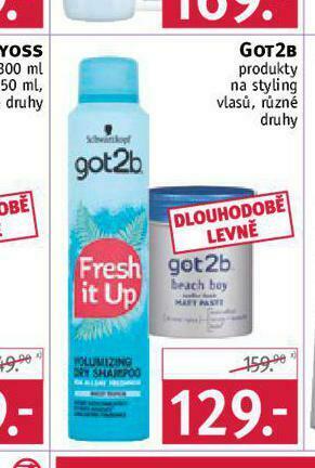 Rossmann Got2b produkty na styling vlasů nabídka