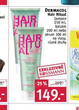 Rossmann Dermacol hair ritual šampon, balzám nabídka