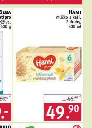 Rossmann Hami mlíčko s kaší nabídka