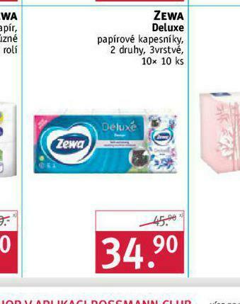 Rossmann Zewa deluxe papírové kapesníky nabídka