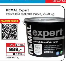 Barvy a laky drogerie REMAL Expert zářivě bílá malířská barva, 22+3 kg nabídka