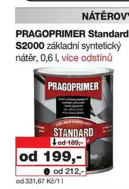 Barvy a laky drogerie PRAGOPRIMER Standard S2000 základní syntetický nátěr nabídka