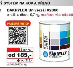 Barvy a laky drogerie BAKRYLEX Univerzál V2066 email na dřevo, 0,7 kg, mat/lesk nabídka