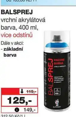 Barvy a laky drogerie BALSPREJ vrchní akrylátová barva nabídka