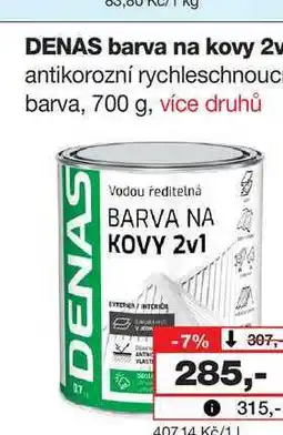 Barvy a laky drogerie DENAS barva na kovy 2v1 antikorozní rychleschnoucí barva nabídka