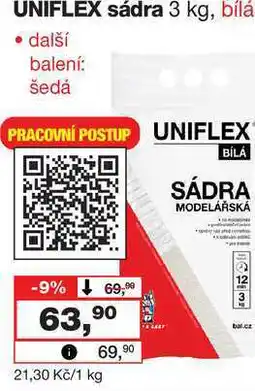 Barvy a laky drogerie UNIFLEX sádra 3 kg, bílá nabídka
