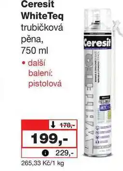 Barvy a laky drogerie Ceresit WhiteTeq trubičková pěna, Ceresit nabídka