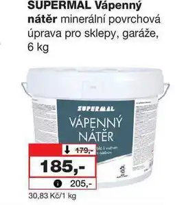 Barvy a laky drogerie SUPERMAL Vápenný nátěr minerální povrchová úprava pro sklepy, garáže nabídka
