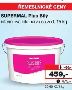 Barvy a laky drogerie SUPERMAL Plus Bílý interiérová bílá barva na zeď nabídka