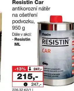 Barvy a laky drogerie Resistin Car antikorozní nátěr na ošetření podvozku nabídka