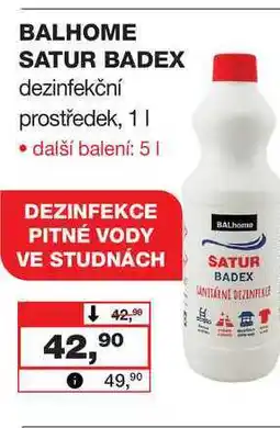 Barvy a laky drogerie BALHOME SATUR BADEX dezinfekční prostředek nabídka