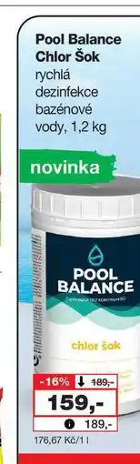 Barvy a laky drogerie Pool Balance Chlor Šok rychlá dezinfekce bazénové vody nabídka