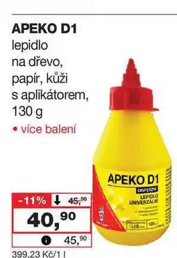 Barvy a laky drogerie APEKO D1 lepidlo na dřevo, papír, kůži s aplikátorem nabídka