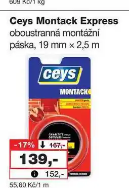 Barvy a laky drogerie Cena Montack Express oboustranná montážní páska, 19 mm x 2,5 m nabídka