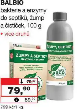 Barvy a laky drogerie BALBIO bakterie a enzymy do septiků, žump a čističek nabídka