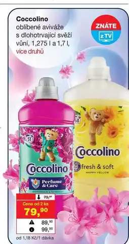 Barvy a laky drogerie Coccolino oblíbené aviváže s dlohotrvající svěží vůní nabídka