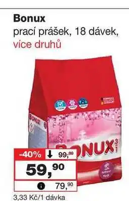 Barvy a laky drogerie Bonux prací prášek, 18 dávek nabídka