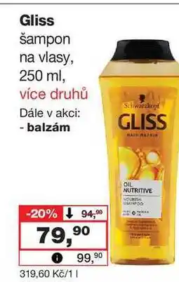 Barvy a laky drogerie Gliss šampon na vlasy nabídka