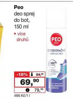 Barvy a laky drogerie Peo deo sprej do bot nabídka