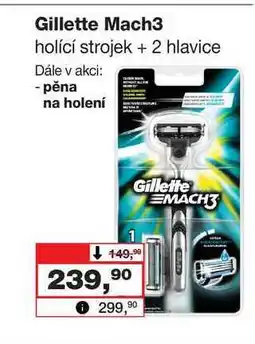 Barvy a laky drogerie Gillette Mach3 holící strojek + 2 hlavice nabídka