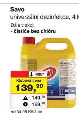 Barvy a laky drogerie Savo univerzální dezinfekce nabídka