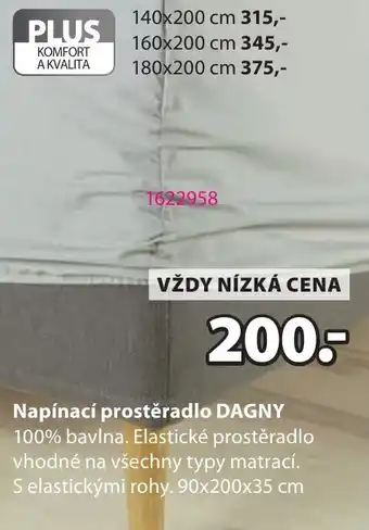 JYSK Napínací prostěradlo DAGNY nabídka