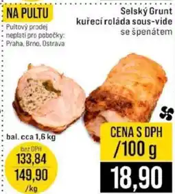 Jip Selský Grunt kuřecí roláda sous-vide se špenátem nabídka