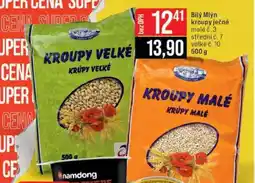 Jip Bílý Mlýn kroupy ječné malé č. 3 střední č. 7 velké č. 10 nabídka