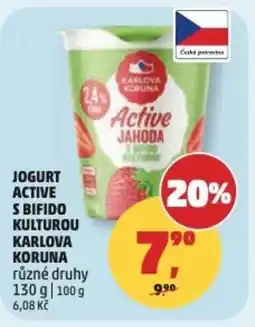 Penny Market Jogurt active s bifido kulturou Karlova Koruna nabídka