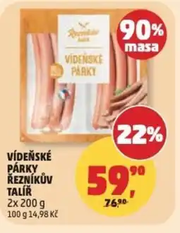 Penny Market Vídeňské párky Řezníkův Talíř nabídka