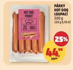 Penny Market Párky hot dog loupací nabídka