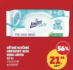 Penny Market Dětské vlhčené ubrousky aloe vera Linteo nabídka
