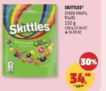 Penny Market Skittles crazy sours, fruits nabídka