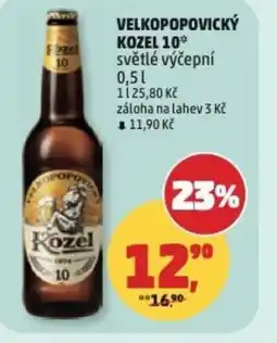 Penny Market Velkopopovický kozel 10* světlé výčepní nabídka