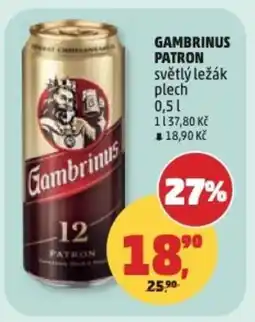 Penny Market Gambrinus patron světlý ležák nabídka