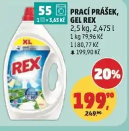 Penny Market Prací prášek, gel rex nabídka