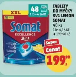 Penny Market Tablety do myčky 3v1 lemon SOMAT nabídka