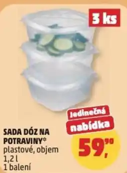 Penny Market Sada dóz na potraviny plastové, objem nabídka